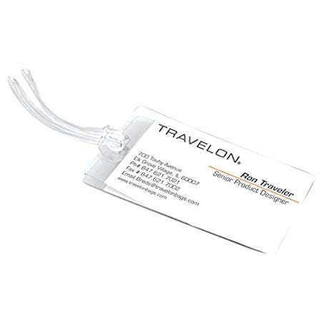 Travelon Set of 3 Self-Laminating Luggage Tags, Clear