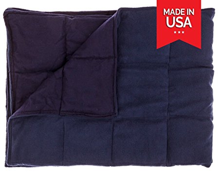 Premium Weighted Blanket by InYard (41''x72'' 15lbs, Navy Blue)