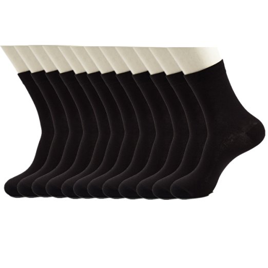 SDS Men's Casual Bamboo Fiber Socks Pack of 12