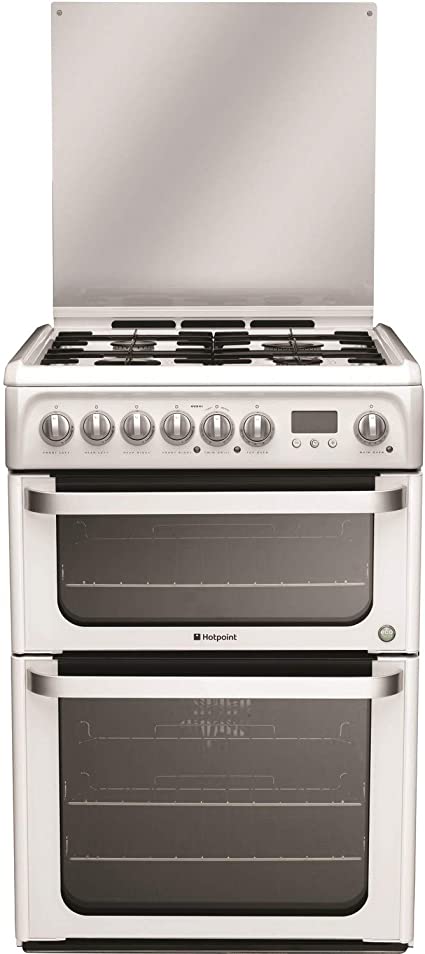 Hotpoint HUD61P Ultima 60cm Double Oven Dual Fuel Cooker - White