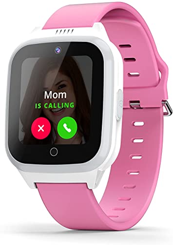 Cosmo JrTrack 2 Kid’s Phone Smartwatch | 4G Calling & Pre-Set Text Messaging | GPS Tracker Watch for Kids | Pre-Installed SIM Card & Flexible Cosmo Data Plans | Children’s Phone Alternative (Pink)