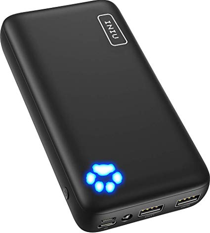 INIU Power Bank, Ultra-high 20000mAh Capacity Portable Charger with Type C & Micro USB Inputs, Dual 3A High-speed Outputs Battery Pack, Compatible with iPhone 11 Xs X 8 Samsung Galaxy S10 Note 10 iPad