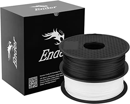 Creality 3D PLA Filament 1.75mm 2KG Spool for 3D Printer Dimensional Accuracy  /- 0.02mm, 3D Printing Filament for 3D Printers- White and Black