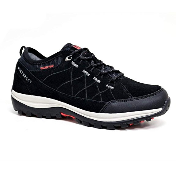Northwest Territory Ladies Leather Lightweight Waterproof Walking Hiking Trekking Comfort Memory Foam Shoes Size 3 4 5 6 7 8