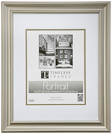 Timeless Frames Lauren Portrait Wall Photo Frame, 11 by 14-Inch, Silver