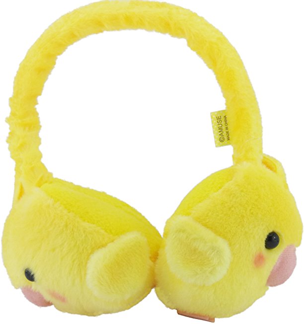 Amuse Plush Soft Earmuffs Ear Muffs Yellow Chick (Lutino Cockatiel)
