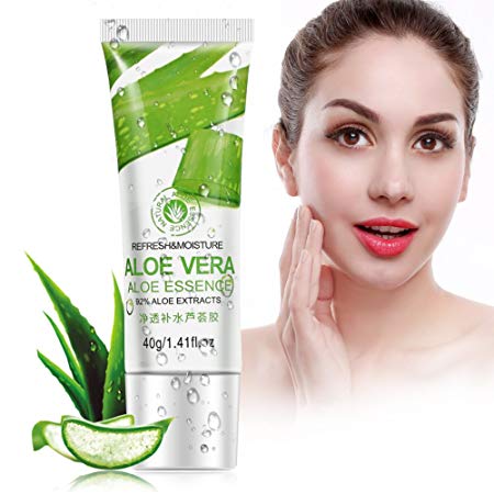 Organic Aloe Vera Gel, Hyaluronic Acid Aloe Vera Juice Skin Care Facial Cream for Face, Hair, Whitening Moisturizing, Sunburn Relief and Anti Winkle