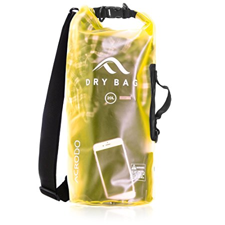 New Acrodo Waterproof Dry Bag Transparent 10 Liter Floating for Boating, Camping, and Kayaking With Shoulder Strap - Keeps Clothing & Electronics Protected …