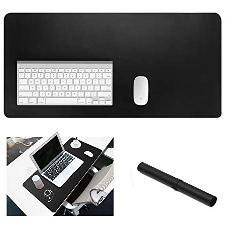 Yikda Extended Leather Mouse Pad/Mat, Large Office Writing Gaming Desk Computer Leather Mat Mousepad,Waterproof,Ultra Thin 1.2mm - 31"x15.5"