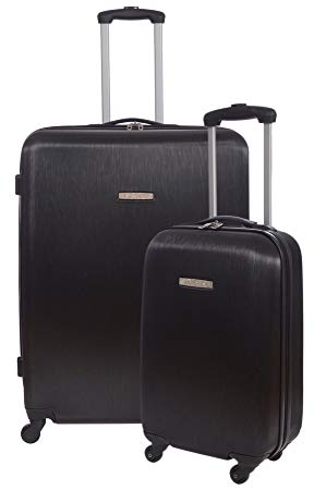 Renwick 2 Piece Luggage Set Hardside Spinner 29 Inch & 20 Inch Carry On Suitcase Black