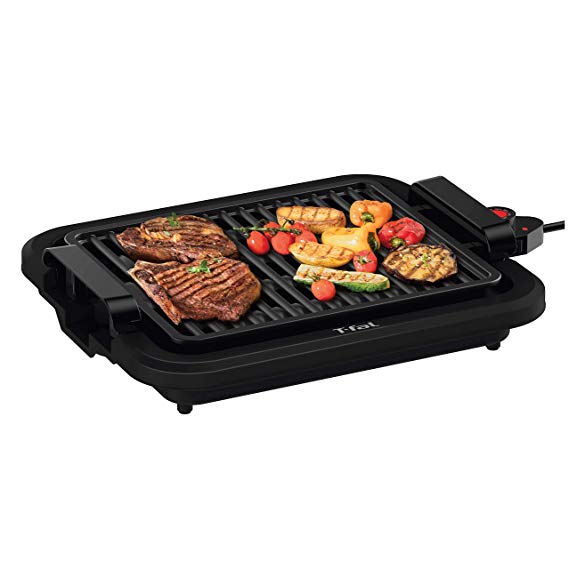 T-fal TG403D52 Compact Smoke-Less Indoor Grill with Sear Capability, 4 Servings, Black