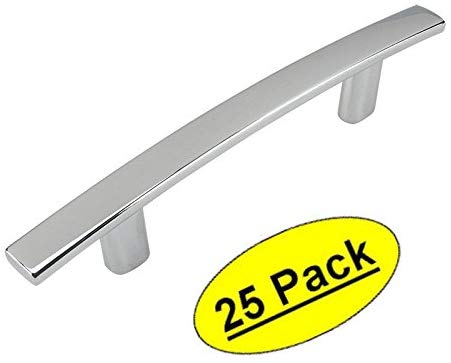 25 Pack - Cosmas 2363-3CH Polished Chrome Subtle Arch Cabinet Hardware Handle Pull - 3" Hole Centers