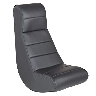 Factory Direct Partners-10489 Soft Ergonomic Horizontal Soft Video Rocker - Great for Reading, Gaming, Meditating, or TV for Kids Teens and Adults - Black