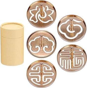 OLizee® 5 Pack Incense Press Mold with Kraft Paper Jar Incense Making Tools Chinese Incense Seal Mold Incense Powder Press Mold for DIY Fragrance Accessories