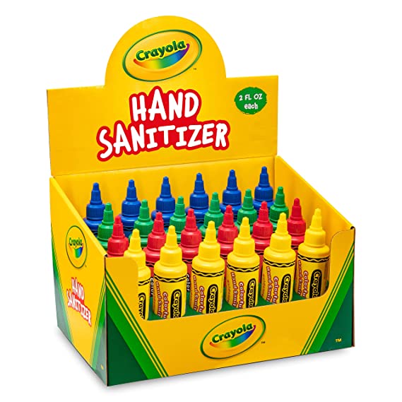 Crayola Hand Sanitizer for Kids, for School, Safe for Skin, Made in USA, Display of 24 2oz Mini Travel Size Bottles