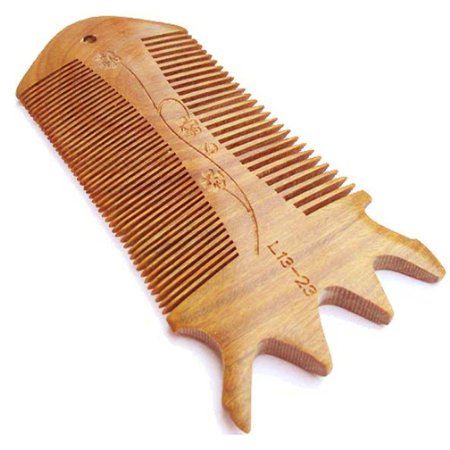 The Wolf Moon® Sandal Rosewood Wooden Hair Comb -Hand Made - Anti Dandruff, Non-static and Eco-friendly- Great for Scalp & Hair Health in a Hemp Sacking Travel Bag