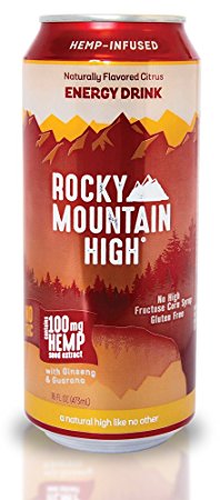 Rocky Mountain High 16 Fluid Ounce Hemp Infused Citrus Energy Drink, 24 Pack