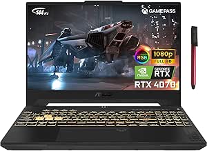 ASUS TUF F15 15.6" 144Hz FHD Gaming Laptop Computer, 12th Gen Intel 14-Core i7-12700H, GeForce RTX 4070 8GB, 64GB DDR4 RAM, 2TB PCIe SSD, WiFi 6, Bluetooth 5.2, RGB Keyboard, Windows 11 Pro, BROAGE