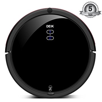 Deik Robot Vacuum Cleaner, Robotic Vacuum Cleaner with Self-charging & Drop-sensing, High Suction and Smart Mopping with Water Tank for Multi-Surface Floor, HEPA Style Filter for Pet Fur and Allergens