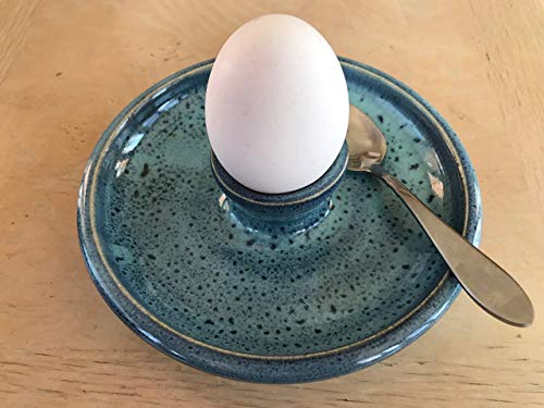 Ceramic Egg Cup in Peacock Blue FREE SHIPPING