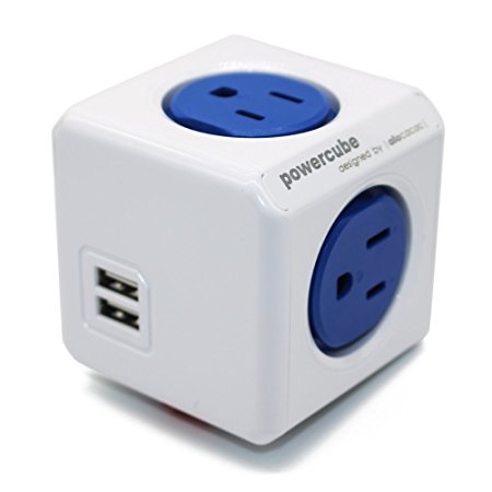 ARINO Powercube Allocacoc Charger Extended 4 Outlet and Dual USB Power Strip Wall adapter