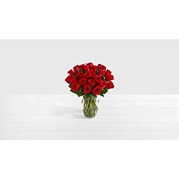 ProFlowers - Red Roses Two Dozen Red Roses with Glass Vase w/Free Clear Vase - Flowers