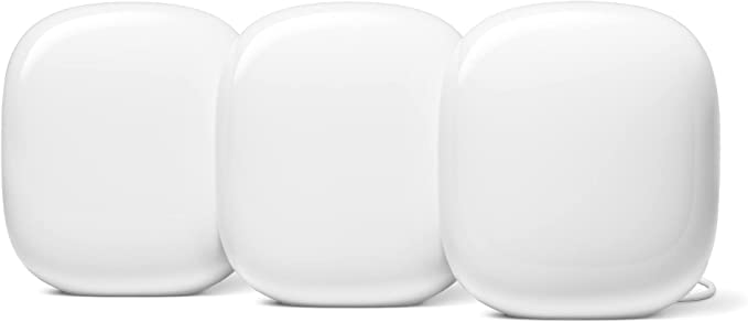 Google Nest WiFi Pro - Wi-Fi 6E - Reliable Home Wi-Fi System with Fast Speed and Whole Home Coverage - Mesh Wi-Fi Router - 3 Pack - Snow