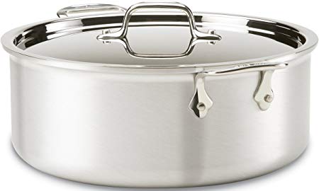 All-Clad 7508 MC2 Professional Master Chef 2 Stainless Steel Bi-Ply Bonded Oven Safe PFOA Free Stockpot with Lid Cookware, 8-Quart, Silver