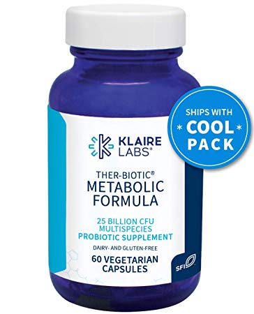 Klaire Labs Ther-Biotic Metabolic Formula Probiotic - Support Healthy Weight with 25 Billion CFU, The Original Hypoallergenic Probiotic, Lactobacillus & Bifidobacterium (60 Capsules)