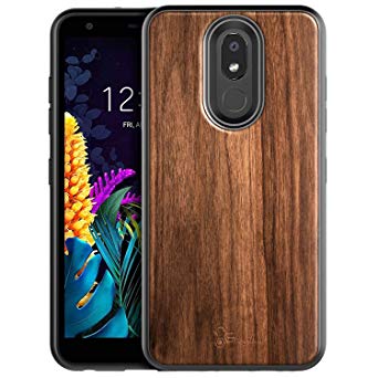 LG K40 Case, Xpression Plus 2 /Harmony 3 /LG Solo LTE /K12 Plus/LG X4 (2019), NageBee [Real Natural Walnut Wood], Ultra Slim Protective Bumper Shockproof Phone Case (Every Piece is Unique) -Wood