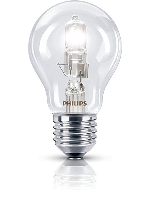 Philips E27 Edison Screw Halogen EcoClassic Traditional Bulb, 70 W, 240 V - Pack of 5