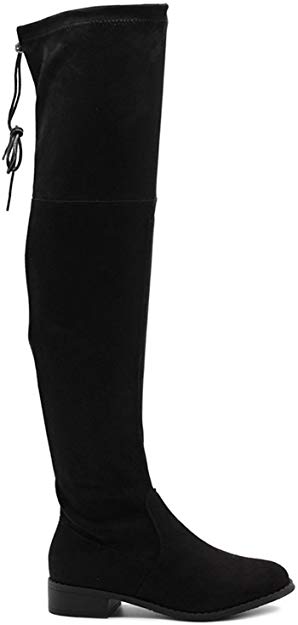 Charles Albert Women's Sexy Stretch Faux Suede Over The Knee Thigh High Heel Boots