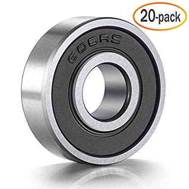 20 Pack 608-2RS Ball Bearing - Double Rubber Sealed Miniature Deep Groove Ball Bearings for Skateboards, Inline Skates, Scooters (8mm x 22mm x 7mm)