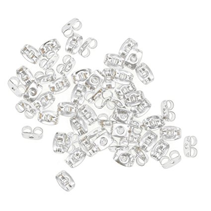Earring Backs-200pcs-Metal Earring Backs-3x5mm with Kare & Kind® retail packaging (Silver)