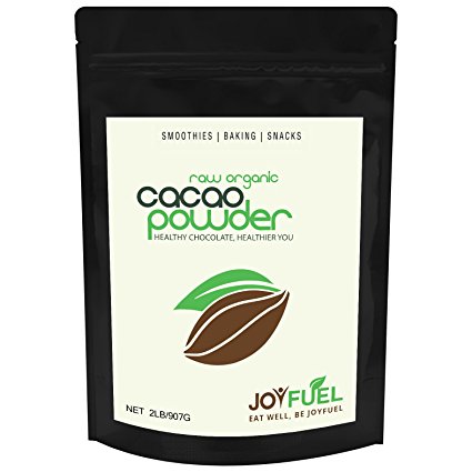 2LB's Premium Organic Raw Cacao Powder, Rich Dark Chocolate Taste - 32oz bag - FREE e-Recipe Book Included - Baking, Hot Chocolate Drink use in place of Cocoa Powder