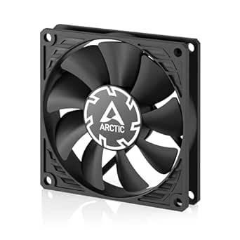 ARCTIC P8 Slim PWM PST - PC Lüfter, 80 mm Gehäuselüfter, optimiert für statischen Druck, Case Fan mit PST-Anschluss (PWM Sharing Technology), DC Lüfter, besonders schmal 15 mm, 300–3000 RPM - Schwarz