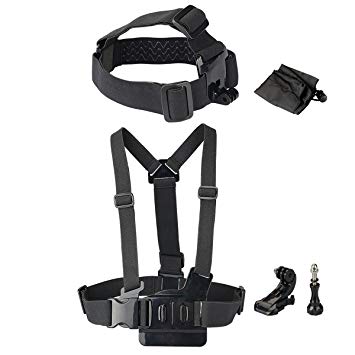 Newmowa Head Strap Belt Mount Chest Belt Strap Harness Mount Aluminum Thumbscrew J-Hook Carry Bag for Gopro HD Hero4 Hero3  Hero3 Hero2 Hero Cameras Adjustable