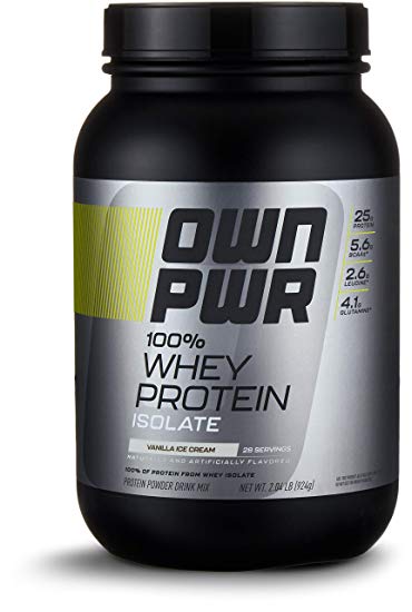 OWN PWR 100% Whey Protein Isolate Powder, Vanilla Ice Cream, 2 lb