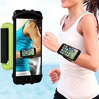 Galaxy S8/S8 /S7 Edge Armband, VUP  Running Phone Holder for iPhone 7 / 6/ 6S Plus, Galaxy S6 Edge, S5, Universal Sports Phone Armband for 3.5" to 6.2" Smart Phone （Green）