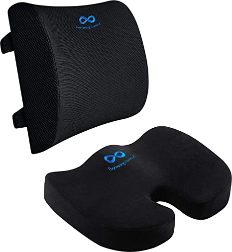 Everlasting Comfort Seat Cushion for Office Chair and Lumbar Support for Office Chair