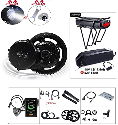 BAFANG BBS02B 48V 750W Ebike Motor with LCD Display 8fun Mid Drive Electric Bike Conversion Kit with Battery (Optional)