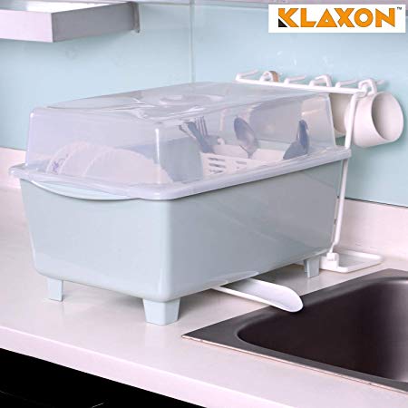Klaxon Multi-Function Plastic Dish Drainer Racks, Crockery Cutlery Plates Glass Rack Organiser