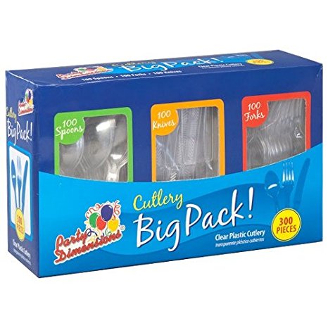 Party Dimensions 300 Count Cutlery Combo Box, Clear