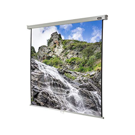 celexon 100“ Manual Pull Down Projector Screen Manual Professional, 69 x 69 inches Viewing Area, 1:1 Format, Gain Factor 1.2