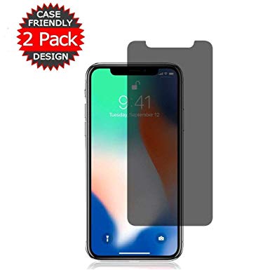 [2 Packs] iPhone Xs/X Privacy Screen Protector Loopilops iPhone Xs/X Anti Spy Tempered Glass Screen Protector [3D Touch] [9H Hardness] Compatible with iPhone Xs/X Privacy [5.8 Inch]
