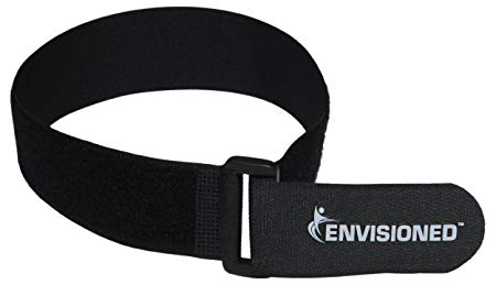 Reusable Cinch Straps 2" x 12" - 6 Pack, Multipurpose Strong Gripping, Quality Hook and Loop Securing Straps (Black)