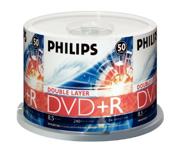 Philips DR8S8B50F/17 50 Pack 8X DVD R DL Spindle