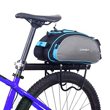 Lixada Bicycle Rack Bag 13L Waterproof Cycling Bike Rear Seat Cargo Bag MTB Road Bike Rack Carrier Trunk Bag Pannier Handbag