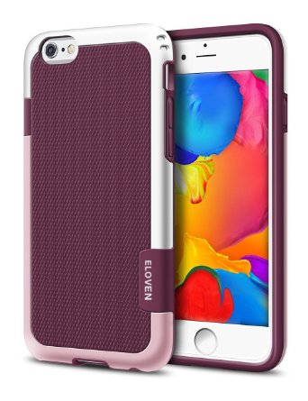 iPhone 6 Case ELOVEN Ultra Slim 3 Color Hybrid Dual Layer Shockproof Case Extra Front Raised Lip Soft TPU and Hard PC Bumper Protective Case Cover for Apple iPhone 6 6S 47 inch - Wine