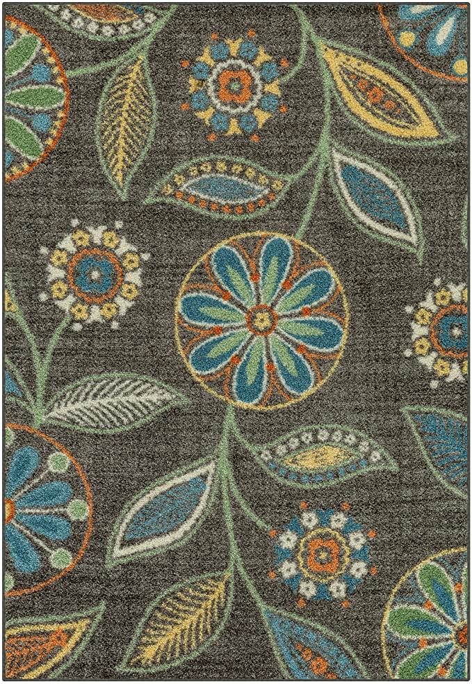 Maples Rugs Reggie Floral Area Rugs for Living Room & Bedroom [Made in USA], 3'4 x 5, Multi